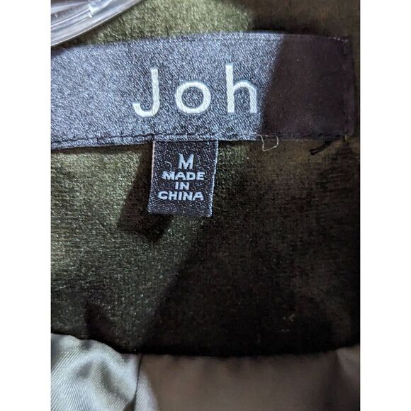 Joh Women's Olive Green Velveteen Double Breasted Buttons Blazer Jacket Medium - Picture 2 of 8
